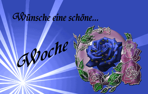 Wochenanfang GB Pics - Gstebuch Bilder - blaue-blume.gif